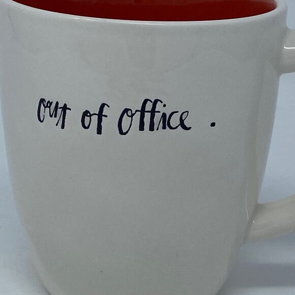 Rae Dunn Artisan Collection By Magenta White Ceramic OUT OF OFFICE Coffee Mug - Picture 9 of 9